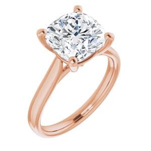 Rings 14K Rose 9 mm Cushion Engagement Ring Mounting