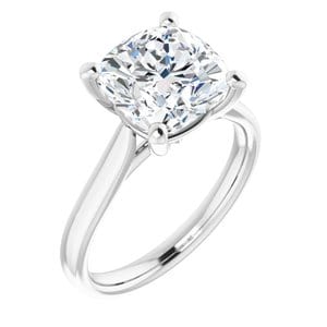 Rings 14K White 9 mm Cushion Engagement Ring Mounting