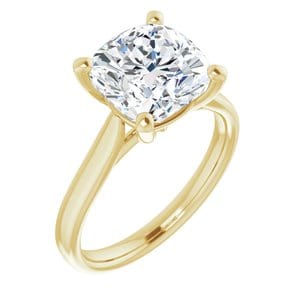 Rings 14K Yellow 9 mm Cushion Engagement Ring Mounting