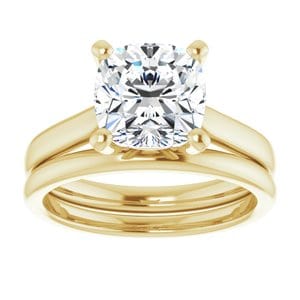 Rings 14K Yellow 8 mm Cushion Engagement Ring Mounting