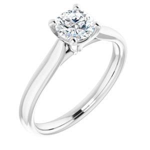 Rings 14K White 5.5 mm Round Engagement Ring Mounting