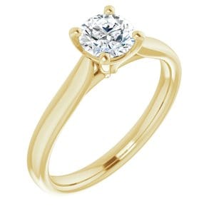 Rings 14K Yellow 5.5 mm Round Engagement Ring Mounting