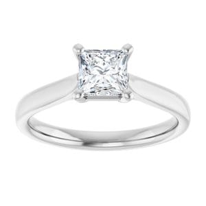 Rings 14K White 5 mm Square Engagement Ring Mounting