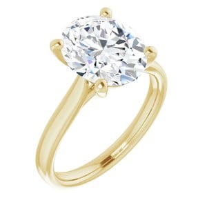Rings 18K Yellow 11x9 mm Oval Engagement Ring Mounting