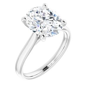 Rings Platinum 11x9 mm Oval Engagement Ring Mounting