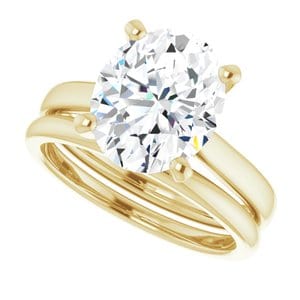 Rings 18K Yellow 11x9 mm Oval Engagement Ring Mounting