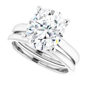 Rings Platinum 11x9 mm Oval Engagement Ring Mounting