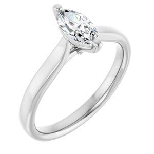 Rings 14K White 8x4 mm Marquise Engagement Ring Mounting