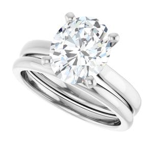 Rings Platinum 10x8 mm Oval Engagement Ring Mounting