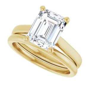 Rings 14K Yellow 9x7 mm Emerald Engagement Ring Mounting