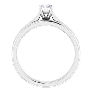 Rings 14K White 4.1 mm Round Engagement Ring Mounting