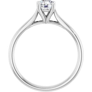 Rings 14K White 5.2 mm Round Engagement Ring Mounting