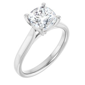 Rings Platinum 7 mm Cushion Engagement Ring Mounting