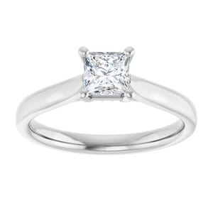 Rings 14K White 4.5 mm Square Engagement Ring Mounting