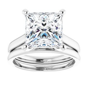 Rings 14K White 9 mm Square Engagement Ring Mounting