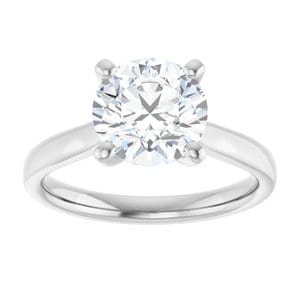 Rings Platinum 8.2 mm Round Engagement Ring Mounting