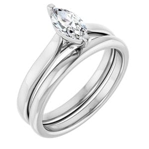 Rings 14K White 8x4 mm Marquise Engagement Ring Mounting