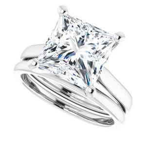 Rings 14K White 9 mm Square Engagement Ring Mounting