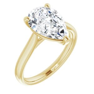 Rings 14K Yellow 12x8 mm Pear Engagement Ring Mounting