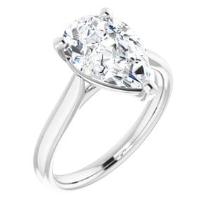Rings Platinum 12x8 mm Pear Engagement Ring Mounting