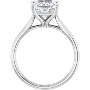 Rings Platinum 7 mm Square Engagement Ring Mounting