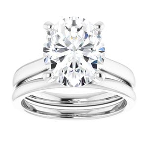 Rings Platinum 11x9 mm Oval Engagement Ring Mounting