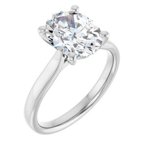 Rings Platinum 10x8 mm Oval Engagement Ring Mounting