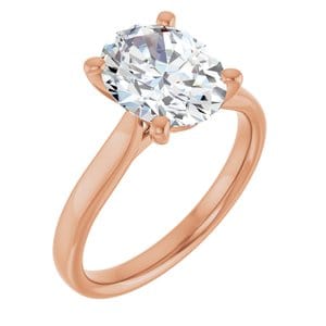 Rings 14K Rose 10x8 mm Oval Engagement Ring Mounting