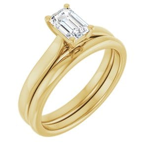 Rings 14K Yellow 6x4 mm Emerald Engagement Ring Mounting