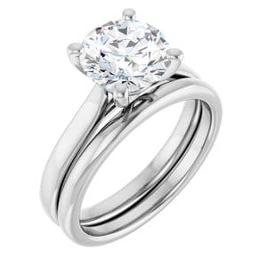 Rings Platinum 8.2 mm Round Engagement Ring Mounting