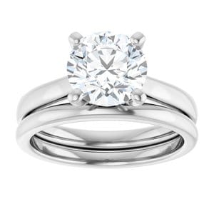 Rings Platinum 8 mm Round Engagement Ring Mounting