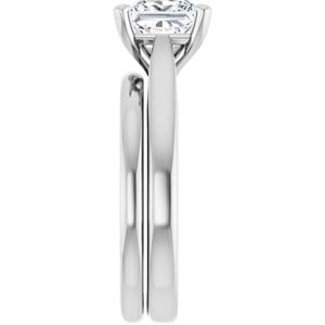 Rings Platinum 6.5 mm Square Engagement Ring Mounting
