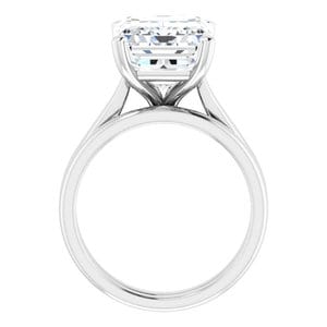 Rings 14K White 12x10 mm Emerald Engagement Ring Mounting