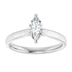 Rings 14K White 8x4 mm Marquise Engagement Ring Mounting