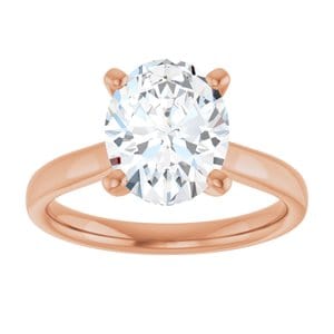 Rings 14K Rose 10x8 mm Oval Engagement Ring Mounting