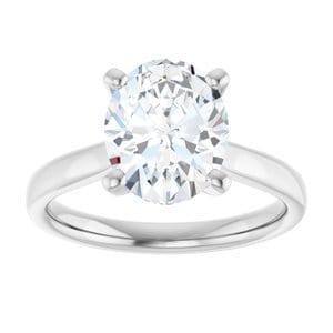 Rings Platinum 10x8 mm Oval Engagement Ring Mounting
