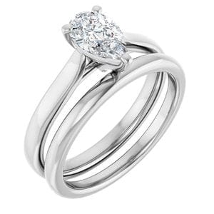 Rings 14K White 8x5 mm Pear Engagement Ring Mounting