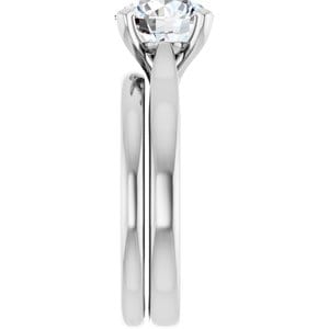 Rings Platinum 8 mm Round Engagement Ring Mounting