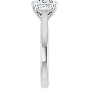 Rings Platinum 6.5 mm Square Engagement Ring Mounting