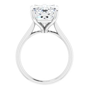Rings 14K White 12x10 mm Emerald Engagement Ring Mounting
