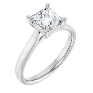 Rings Platinum 6 mm Square Engagement Ring Mounting