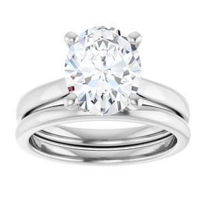 Rings Platinum 10x8 mm Oval Engagement Ring Mounting