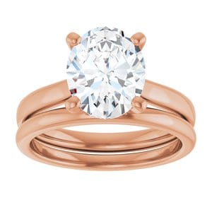 Rings 14K Rose 10x8 mm Oval Engagement Ring Mounting