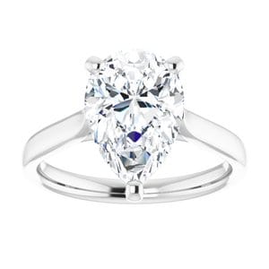 Rings Platinum 12x8 mm Pear Engagement Ring Mounting