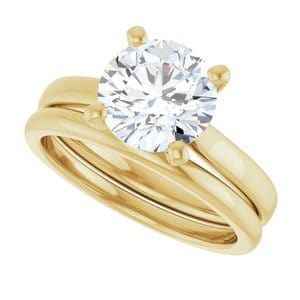 Rings 14K Yellow 8.2 mm Round Engagement Ring Mounting