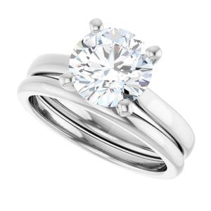Rings Platinum 8.2 mm Round Engagement Ring Mounting