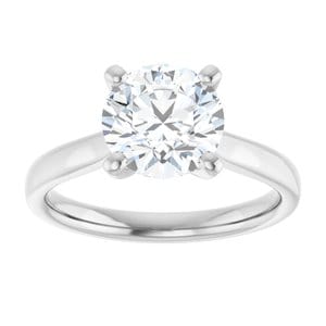Rings Platinum 8 mm Round Engagement Ring Mounting