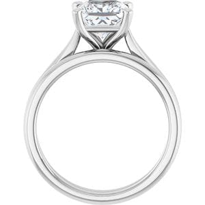 Rings Platinum 6.5 mm Square Engagement Ring Mounting