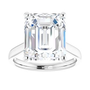 Rings 14K White 12x10 mm Emerald Engagement Ring Mounting