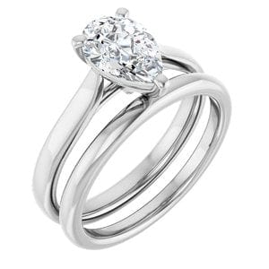 Rings 14K White 9x6 mm Pear Engagement Ring Mounting
